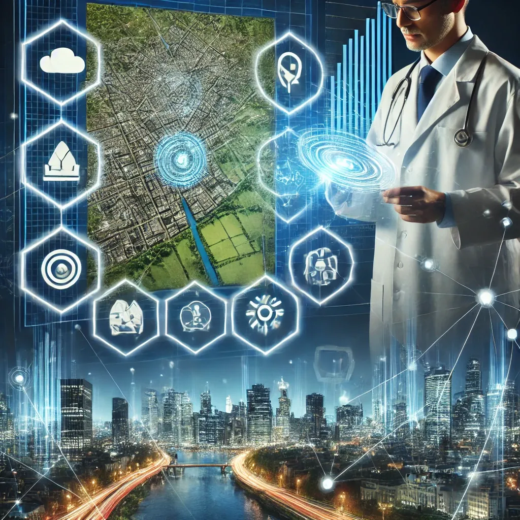 a doctor looking at a map